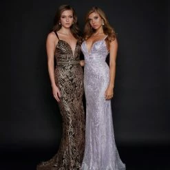 Sequin Dresses Nina Canacci 8203 Long Straight Prom Pageant Gown