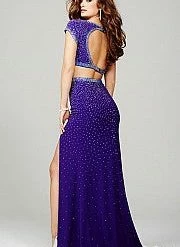 In Stock Jovani JVN 36743 Two Piece Cap Sleeve Prom Dress Size 10 Black Backless Dresses