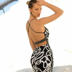 Blush Prom Blush Intrigue 841 Short Fitted Sequin Cocktail Dress Open Back Formal Homecoming Gown Backless Dresses