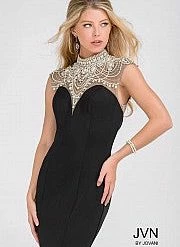 In Stock Jovani JVN 47786 Black Mermaid Crystal Prom Gown Size 00 Mermaid Dresses
