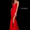 Amarra 87245 Long Fitted Jersey V Neck Backless Prom Dress Corset Formal Gown Backless Dresses