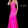 Amarra 87284 Long Fitted Jersey Prom Dress Backless Corset Crystal Embellished