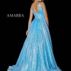 Ballgown Dresses Amarra 87293 Sequin A Line Ballgown V Neck Prom Dress Formal Pageant Gown
