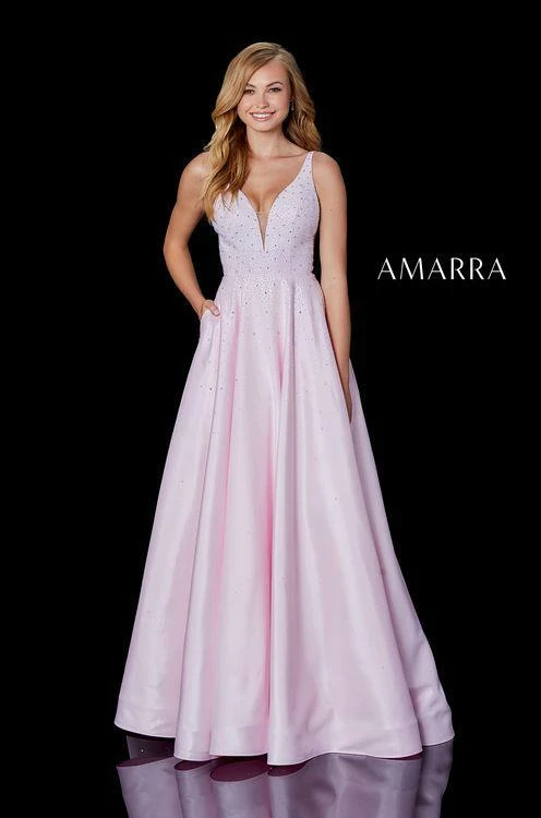 Amarra 87310 Long A Line Prom Dress Pockets V Neck Embellished Formal Gown Ballgown Dresses 3 Amarra 87310 Long A Line Prom Dress Pockets V Neck Embellished Formal Gown Ballgown Dresses