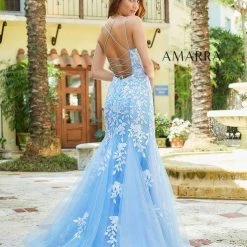 Amarra 87317 Long Embellished Lace Mermaid Prom Dress Backless Formal Gown Mermaid Dresses