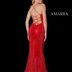 Amarra 87352 Long Fitted Rhinestone Backless Corset Prom Dress Formal Gown Backless Dresses