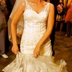 In Stock San Patrick La Sposa BAGDAD Size 12 Champagne Boho Wedding Dress Vintage Gown