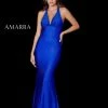 Amarra 87407 Long Fitted Rhinestone Jersey Prom Dress Halter Pageant Gown Bow