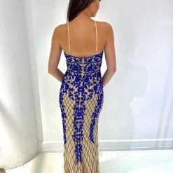 Amarra 87413 Long Beaded Floral V Neck Prom Dress Evening Gown Pageant