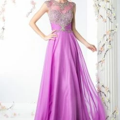 In Stock Backless Dresses CD 8785 Size 4 Long A Line Chiffon Prom Dress Pageant Gown Crystal High Neck Backless