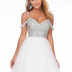 Ashleylauren Ashley Lauren 1991 Off Shoulder Pageant Dress Crystal Bustier With Organza Skirt Ballgown Dresses