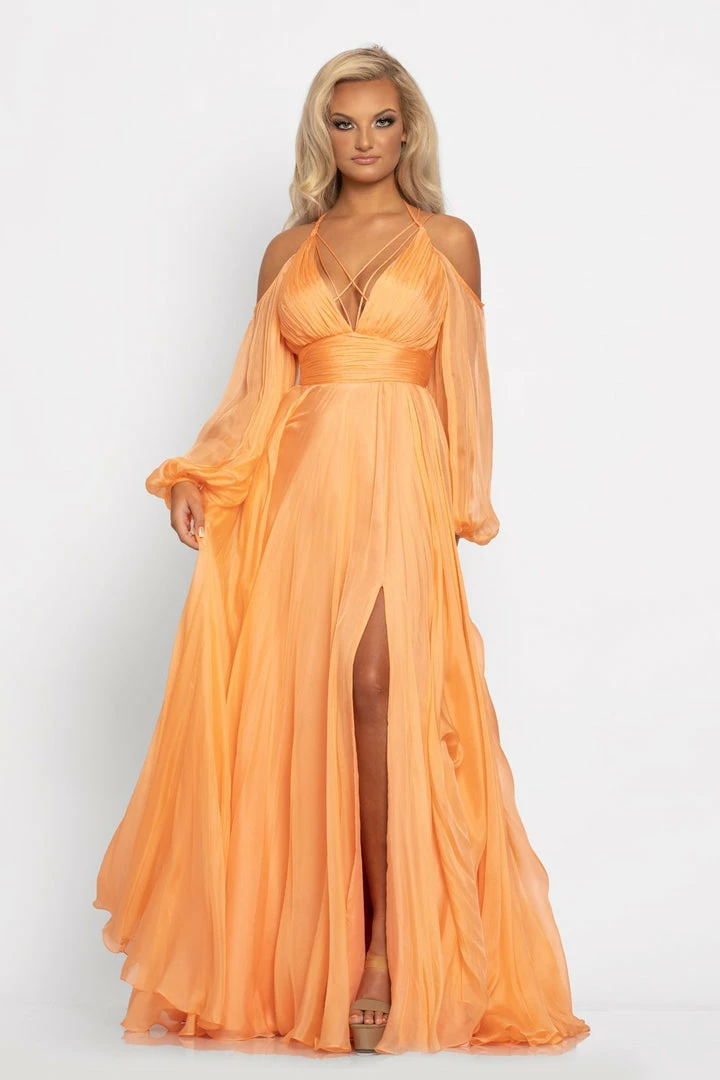 Discontinued Johnathan Kayne 2038 Chiffon Prom Dress Off Shoulder Sleeves Wedding Pageant Gown 3 Discontinued Johnathan Kayne 2038 Chiffon Prom Dress Off Shoulder Sleeves Wedding Pageant Gown