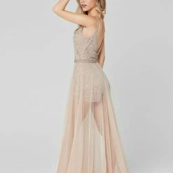 Sequin Dresses Primavera Couture 3443 Beaded Romper With Overskirt Prom Dress