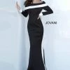 Long Sleeve Dresses Jovani 4062 Black And White Long Sleeve Evening Gown