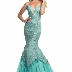 In Stock Johnathan Kayne 9001 Embroidered Lace Mermaid Prom Dress Pageant Gown Size 2, 4