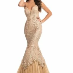 In Stock Johnathan Kayne 9001 Embroidered Lace Mermaid Prom Dress Pageant Gown Size 2, 4