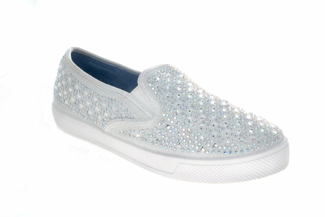 Your Party Shoes Peyton Slip On Sneakers Prom Shoes Crystal Embellished Canvas Flat Bling Formal Shoes 3 Your Party Shoes Peyton Slip On Sneakers Prom Shoes Crystal Embellished Canvas Flat Bling Formal Shoes