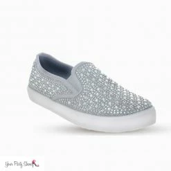 Your Party Shoes Peyton Slip On Sneakers Prom Shoes Crystal Embellished Canvas Flat Bling Formal Shoes 12 Your Party Shoes Peyton Slip On Sneakers Prom Shoes Crystal Embellished Canvas Flat Bling Formal Shoes