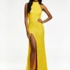 Ashleylauren Ashley Lauren 11174 Sequin Halter Evening Prom Dress With Slit High Neckline Sequin Dresses