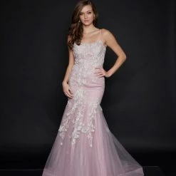 In Stock Nina Canacci 9120 Size 0,4,8 Long Shimmer Lace Mermaid Prom Dress Pageant Gown Backless Corset Mermaid Dresses