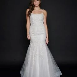 In Stock Mermaid Dresses Nina Canacci 9120 Size 2,6,10 Long Shimmer Lace Mermaid Prom Dress Pageant Gown Backless Corset