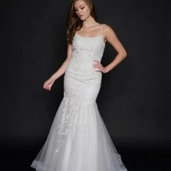 In Stock Nina Canacci 9120 Size 0,4,8 Long Shimmer Lace Mermaid Prom Dress Pageant Gown Backless Corset Mermaid Dresses