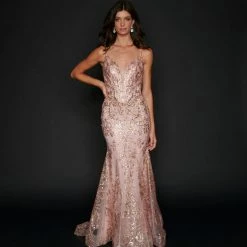 Nina Canacci 9127 Long Mermaid Prom Pageant Gown
