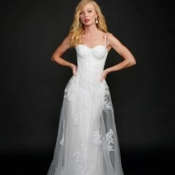 In Stock Nina Canacci 9132 Size 4, 6 Lilac Long Glitter Prom Pageant Gown Pearl Corset Dress Formal Dress