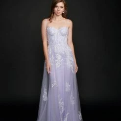 In Stock Nina Canacci 9132 Size 4, 6 Lilac Long Glitter Prom Pageant Gown Pearl Corset Dress Formal Dress