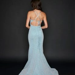 In Stock Nina Canacci 9136 Long Mermaid Prom Dress Plunging Neckline Pageant Gown Size 0, 8