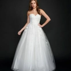 In Stock Nina Canacci 9137 Size 12 Lace Ballgown Dress Wedding Gown Strapless Sweetheart Neckline Ballgown Dresses