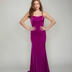 In Stock Nina Canacci 9142 Long Mermaid Prom Dress Scoop Neckline Pageant Gown Lace Up Tie Back Corset Dresses