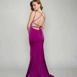 In Stock Nina Canacci 9142 Long Mermaid Prom Dress Scoop Neckline Pageant Gown Lace Up Tie Back Corset Dresses