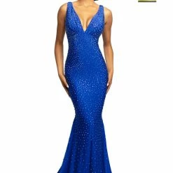Johnathan Kayne 9213 Stretch Crystal Mermaid Long Fitted Prom Dress Evening Gown