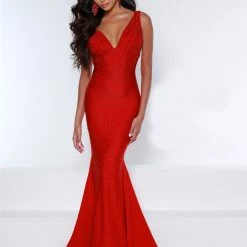 Johnathan Kayne 9213 Stretch Crystal Mermaid Long Fitted Prom Dress Evening Gown