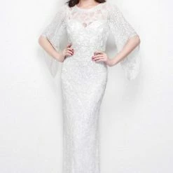 Primavera Couture 9713 Hand Beaded Bell Sleeves Long Evening Gown Sequin Dresses