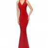 In Stock Abby Paris 981010 Size 10 Hot Red Long Fitted Prom Dress Jersey Formal Gown Backless Dresses