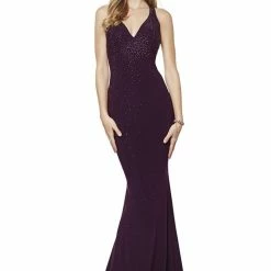 In Stock Abby Paris 981010 Size 10 Hot Red Long Fitted Prom Dress Jersey Formal Gown Backless Dresses