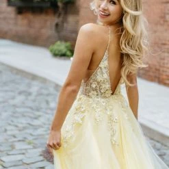 Mac Duggal 11125 Long Sheer 3d Floral Applique A Line Prom Dress Sheer Slit 14 Mac Duggal 11125 Long Sheer 3d Floral Applique A Line Prom Dress Sheer Slit