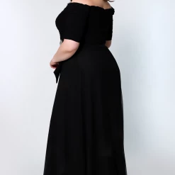 Long Sleeve Dresses Sydney's Closet CE2009 Off The Shoulder Evening Dress Three Quarter Sleeves Flowy