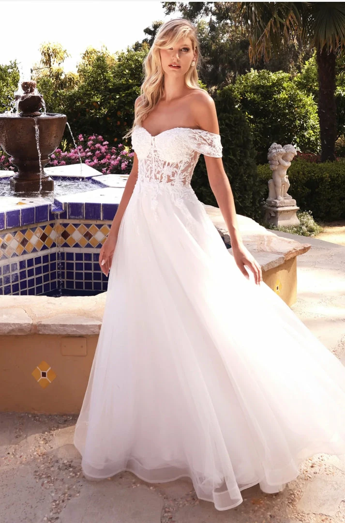 In Stock CD 961W Size 16 Sheer Beaded Corset A Line Wedding Dress Off The Shoulder Bridal Gown 3 In Stock CD 961W Size 16 Sheer Beaded Corset A Line Wedding Dress Off The Shoulder Bridal Gown