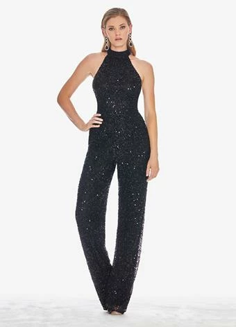 Ashleylauren Ashley Lauren 1434 Fully Beaded Sequins Halter Top Jumpsuit High Neckline Straight Legs 12 Ashleylauren Ashley Lauren 1434 Fully Beaded Sequins Halter Top Jumpsuit High Neckline Straight Legs