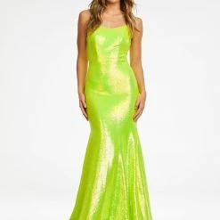 In Stock Ashley Lauren 11024 Size 2 Fully Sequin Prom Dress With Lace Up Back Pageant Gown