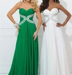 In Stock Tony Bowls 11412 Size 12 Long Chiffon Prom Pageant Dress Crystal Embellished Strapless