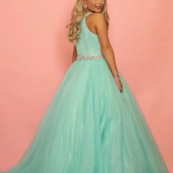 In Stock Ballgown Dresses Sugar Kayne C114 Size 12 ROYAL Girls A Line Organza Pageant Dress Ballgown Pastel Gown High Neck