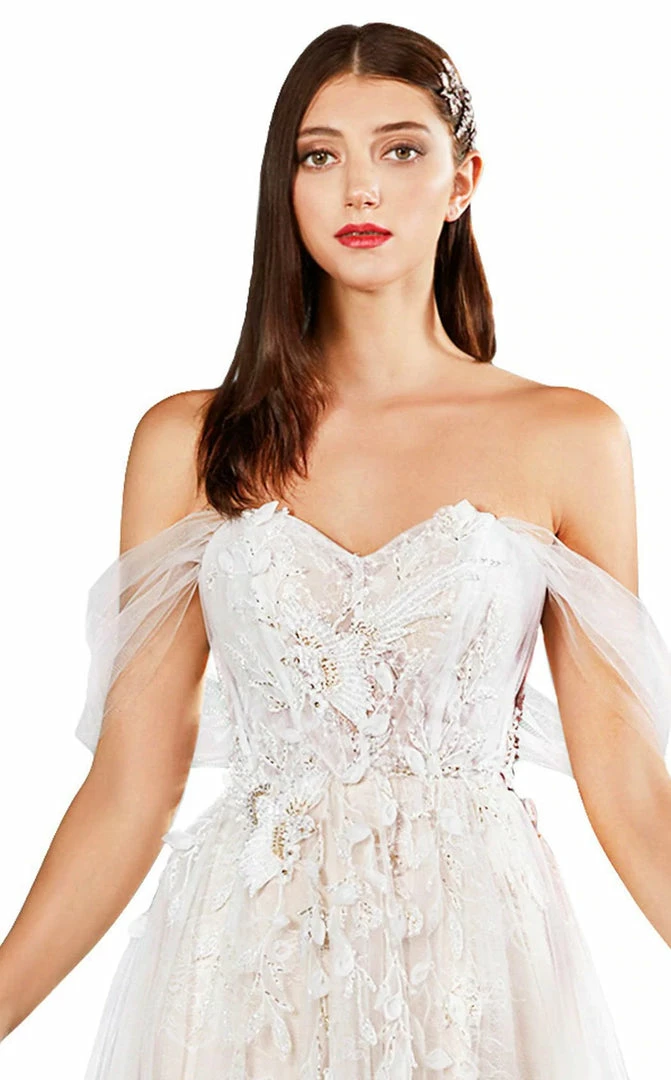 Andrea & Leo Couture 0822 Long A Line Sheer Wedding Dress Off Shoulder Bridal Gown Corset Dresses 19 Andrea & Leo Couture 0822 Long A Line Sheer Wedding Dress Off Shoulder Bridal Gown Corset Dresses