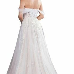 In Stock Andrea & Leo Couture 0822 Size 4 Long A Line Sheer Wedding Dress Off Shoulder Bridal Gown Corset Dresses