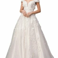In Stock Ballgown Dresses Andrea & Leo Couture PEONY A1027 Size 6 Off Shoulder Ballgown Wedding Dress Bridal Gown