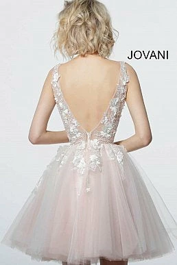 Jovani 63987 Floral Appliqués Homecoming Dress Prom Dress Tulle Floral Cocktail Gown 9 Jovani 63987 Floral Appliqués Homecoming Dress Prom Dress Tulle Floral Cocktail Gown