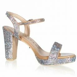 Formal Shoes Marc Defang AB CRYSTALS SINGLE STRAP 4" BLOCK HEELS Pageant Prom Shoe